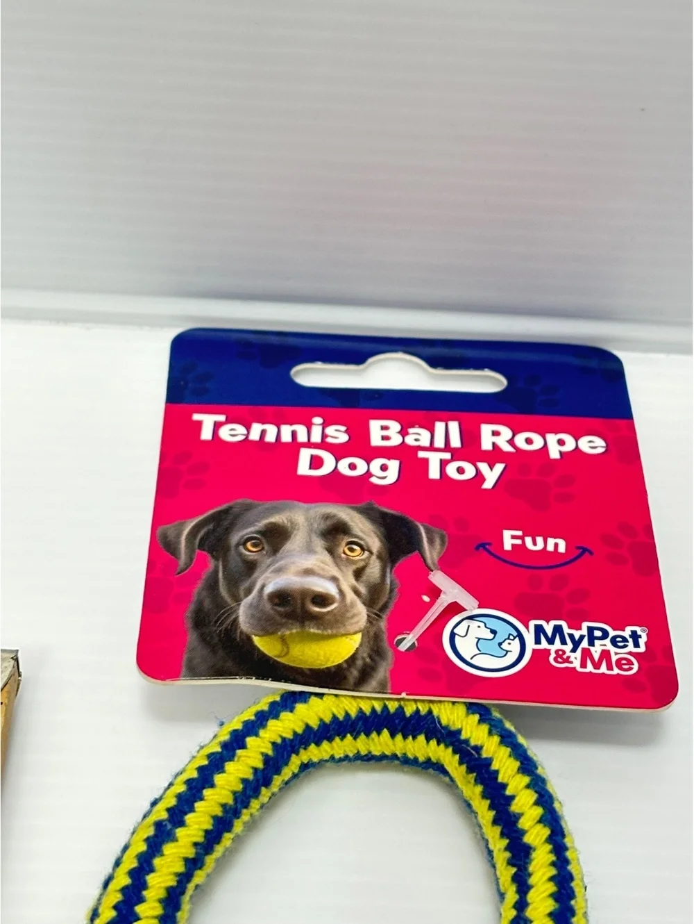 MyPet & Me Tennis Ball Rope Dog Toy – Durable Polyester and Rubber, Fun Tug and